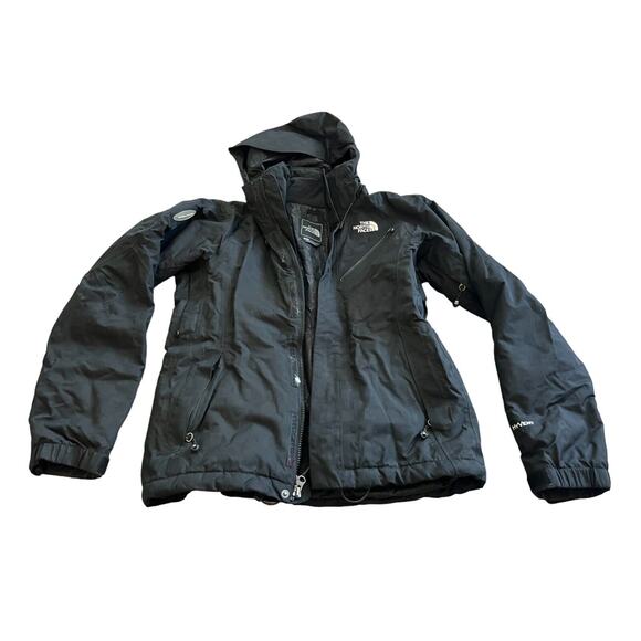 The North Face Jackets & Blazers - The North Face Womens XS Jacket Black Parka Hooded Full Zip Pocket Nylon Logo